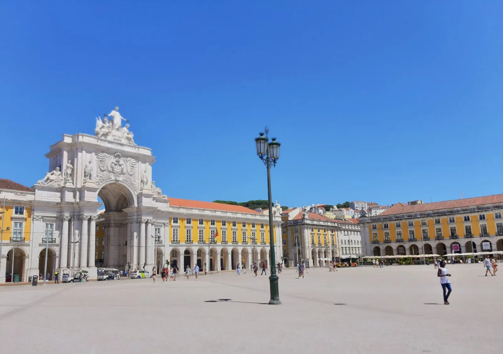 Portugal Lissabon Praça Do Comércio Plein Kleuren