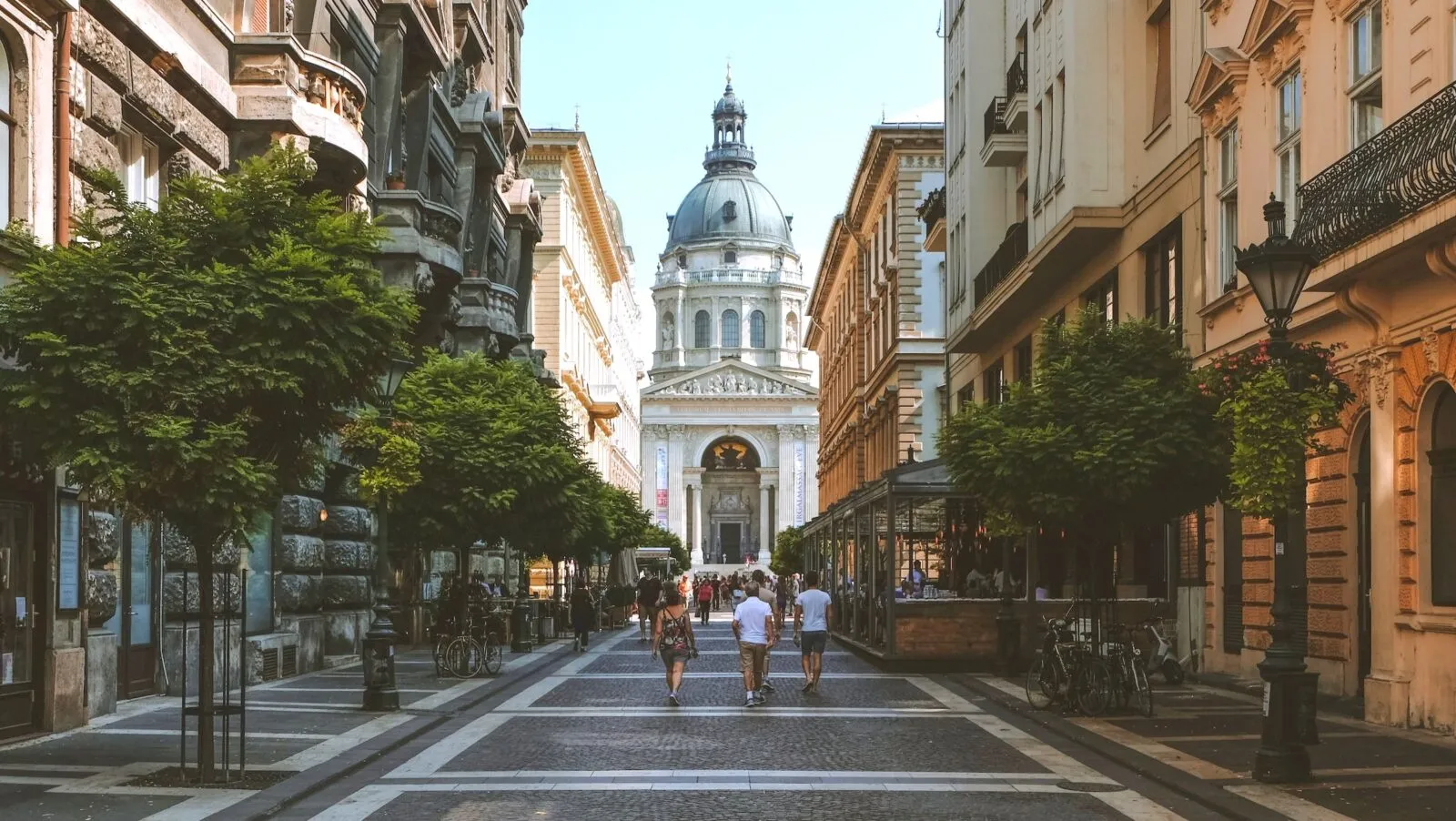 Hongarije Boedapest Lopen Door De Stad Gebouw