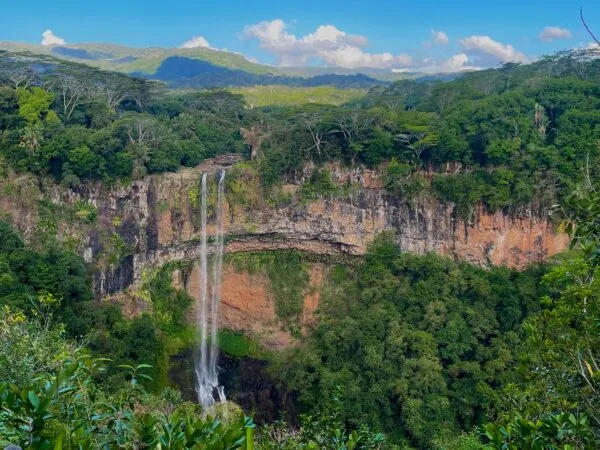 Mauritius Chamarel Waterval In Het Midden Bossen Groen