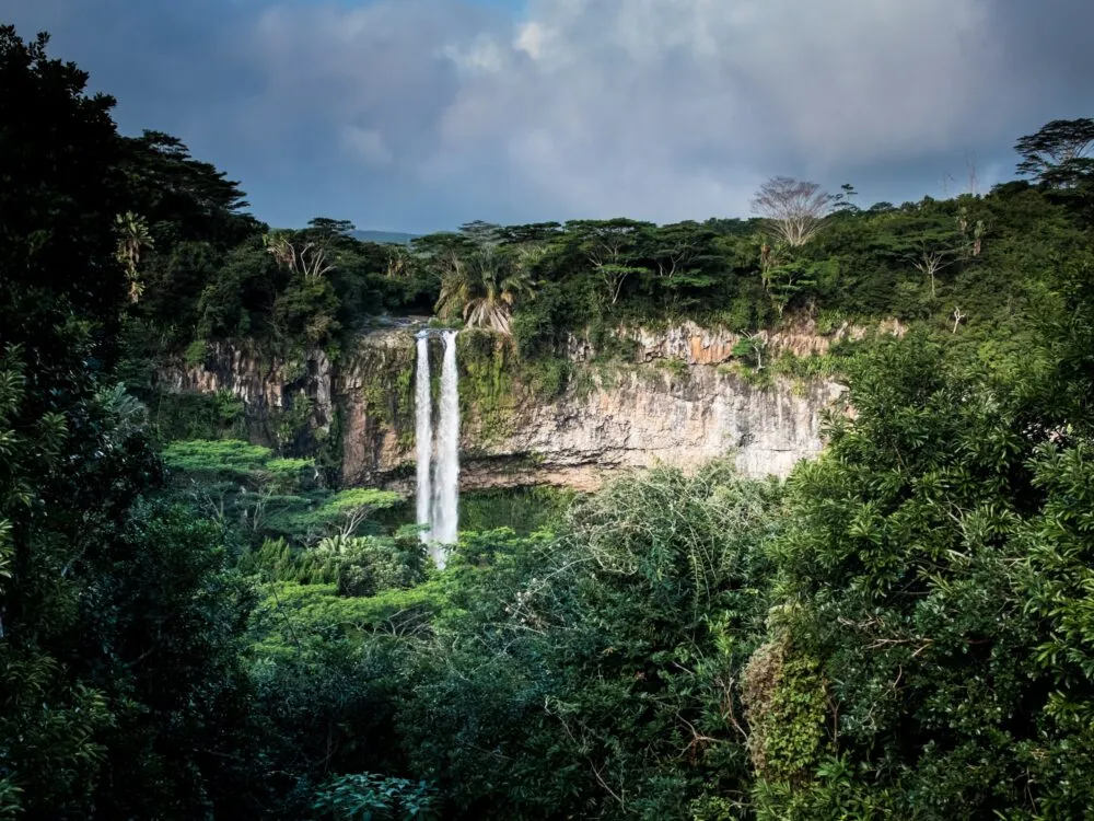 Chamarel Waterval Met Filter Eroverheen