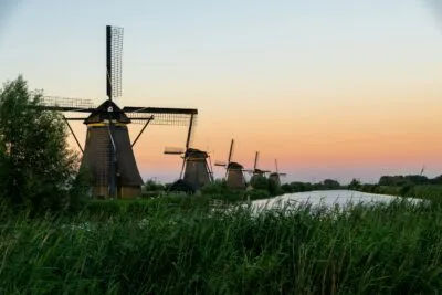 Molens aan het water in Nederland