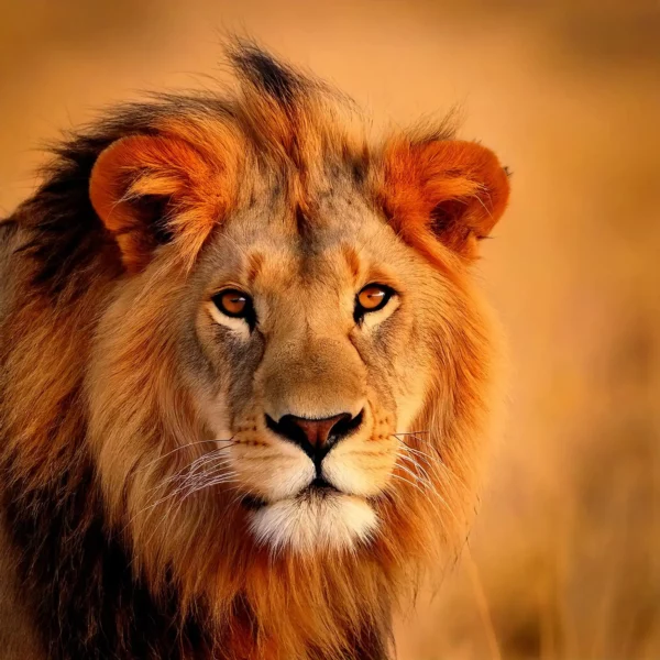 Leeuw in de savanne tijdens een safari in Zuid-Afrika.