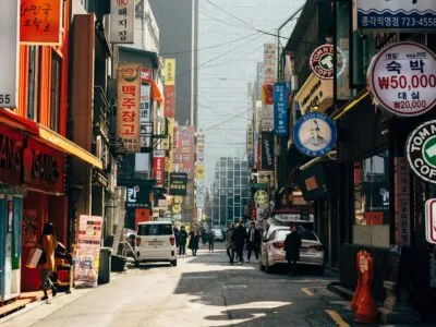 Straat in Seoul, Zuid-Korea.