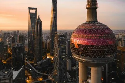 Oriental Pearl Tower in Shanghai, China.
