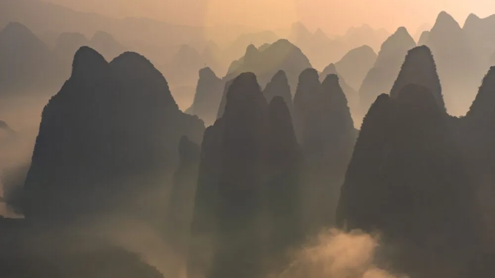 Kalksteenrotsen in Yangshuo, China