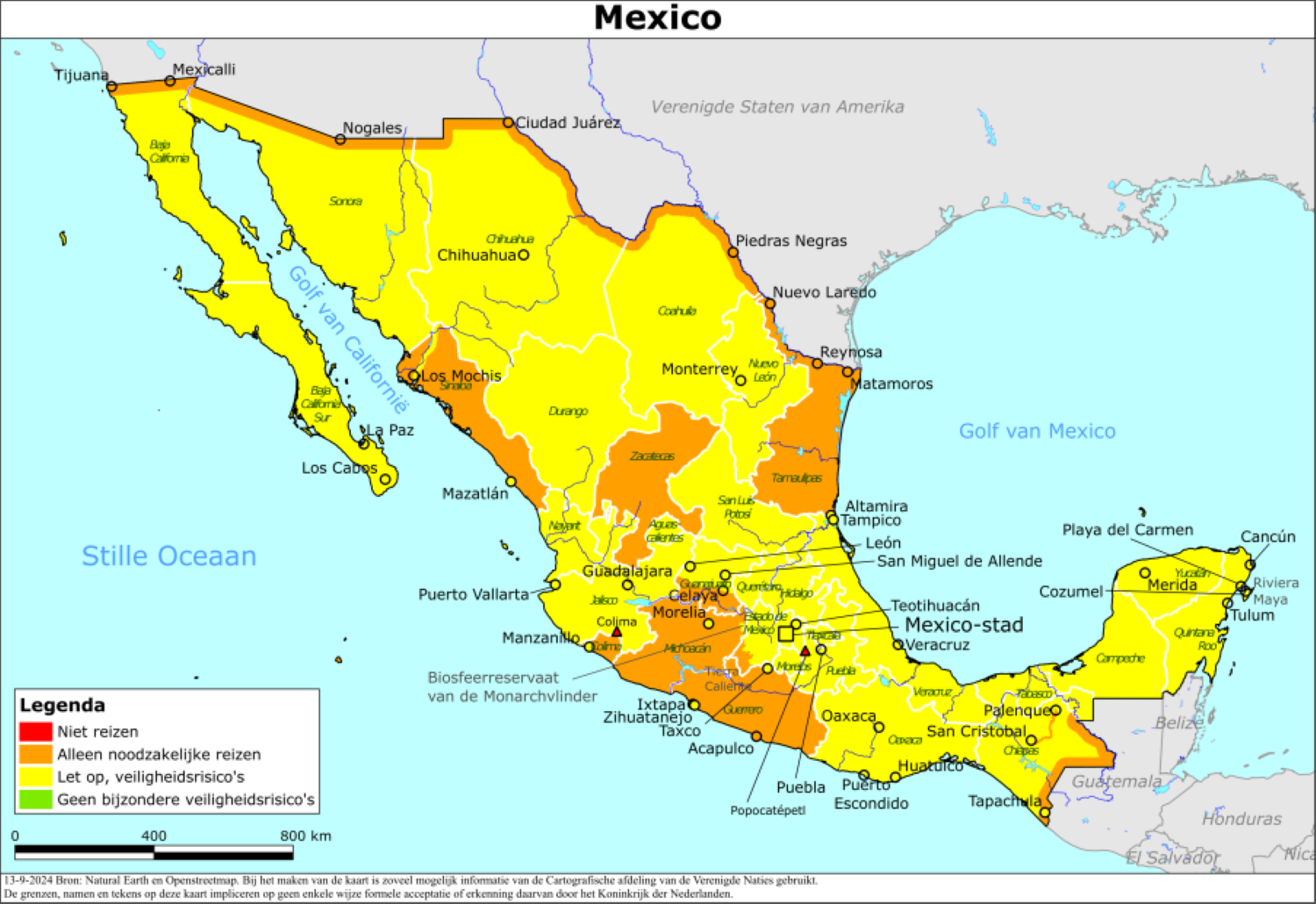 Reisadvies Mexico map