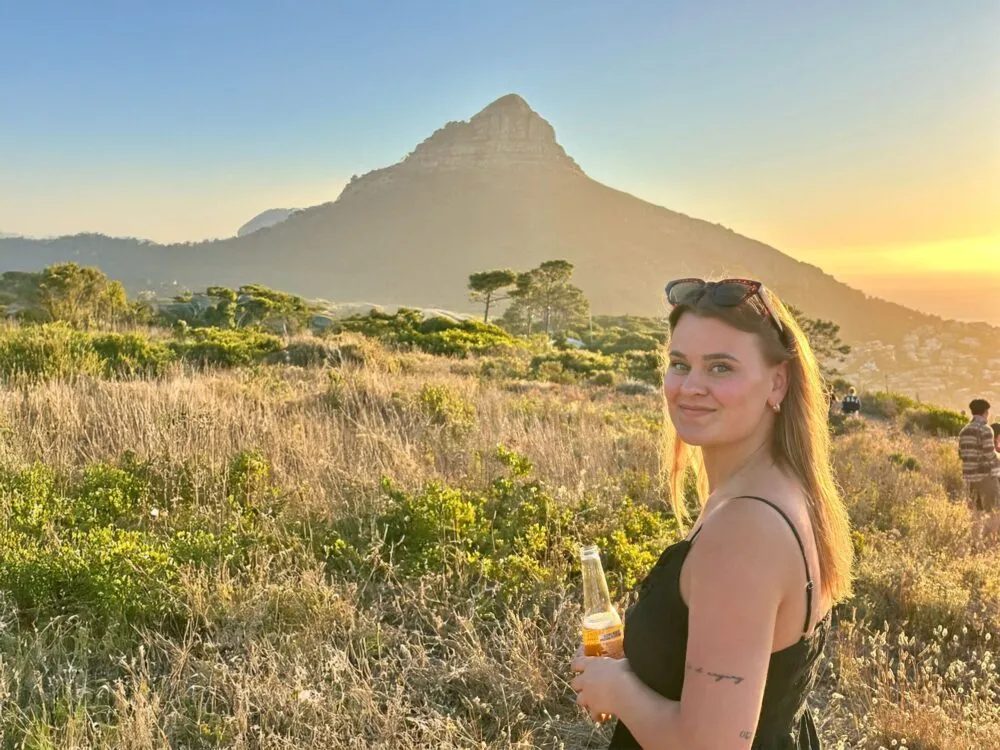 Jill in Kaapstad, Zuid-Afrika.