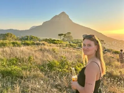 Jill in Kaapstad, Zuid-Afrika.