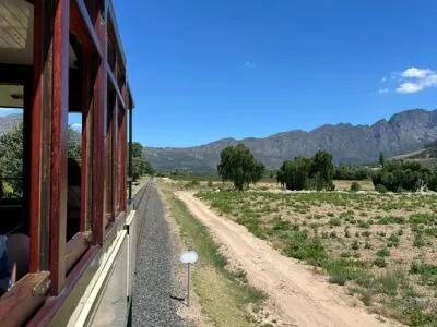 Wijntrein in Stellenbosch, Zuid-Afrika.