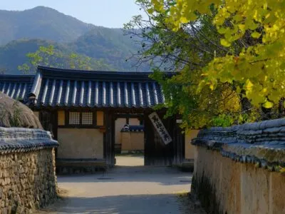 Hahoe Folk Village in Andong, Zuid-Korea.
