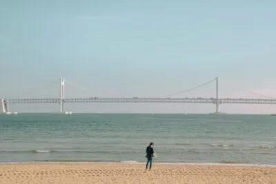 Gwangalli Beach in Busan, Zuid-Korea.
