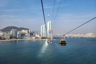 Kabelbaan in Busan, Zuid-Korea.