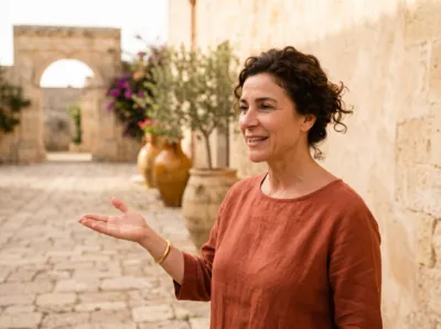 Vrouw presenteert een training in Sicilië