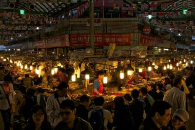 Gwangjang-markt in Seoul, Zuid-Korea