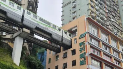 Metro in appartementencomplex in Chongqing, China