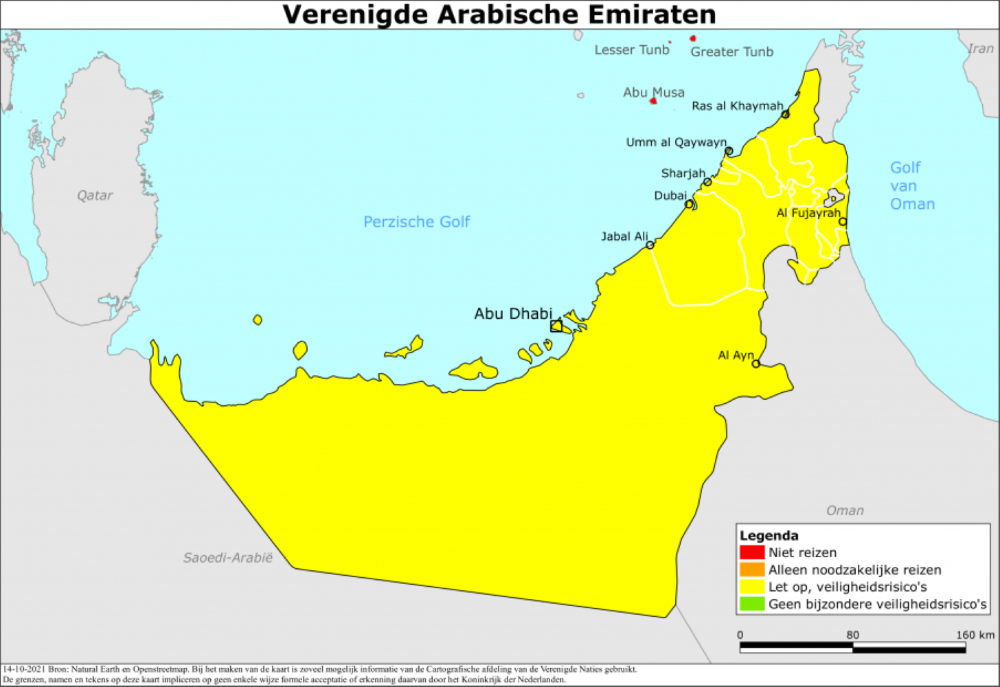 Reisadvieskaart Emiraten